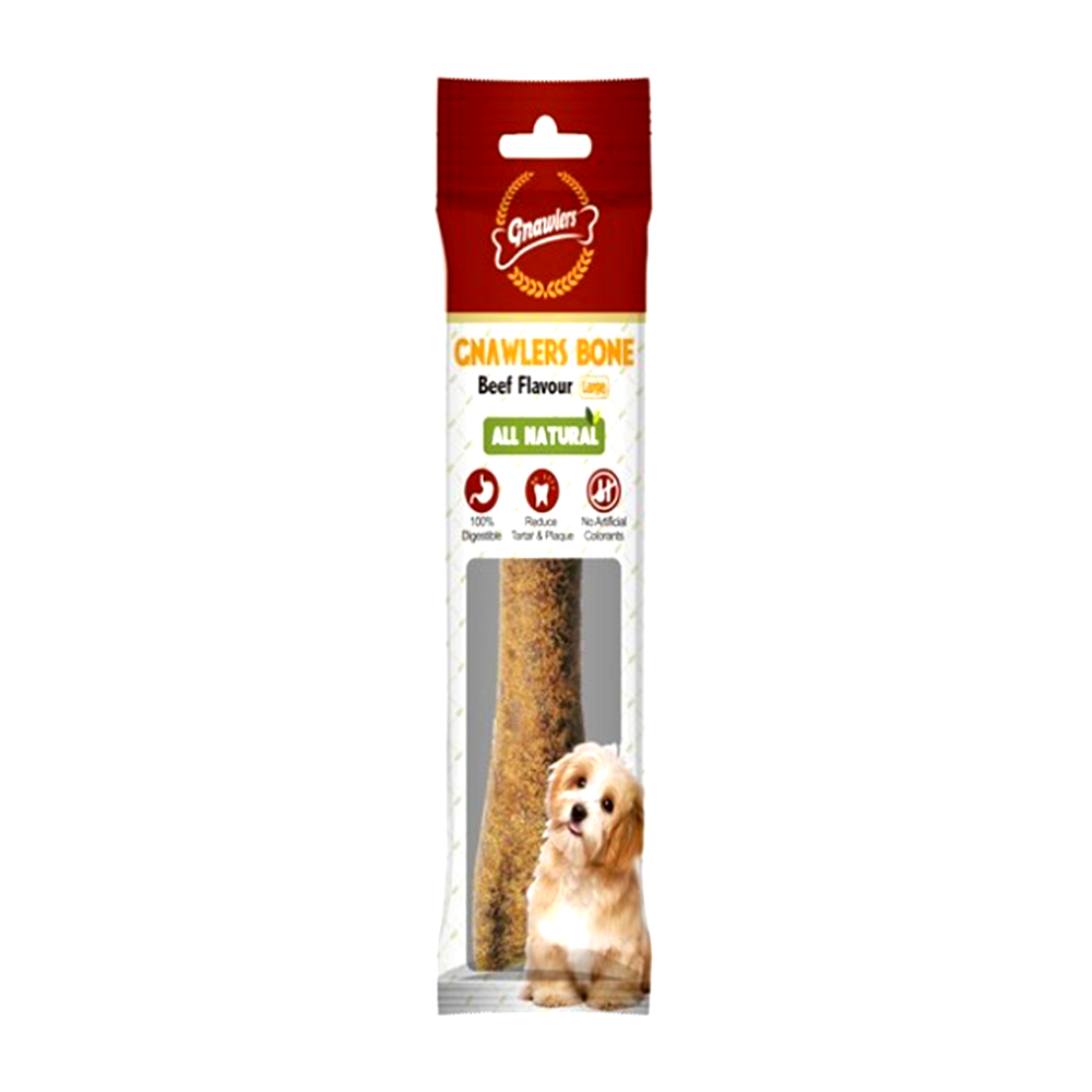 GNAWLERS BEEF BONE LARGE