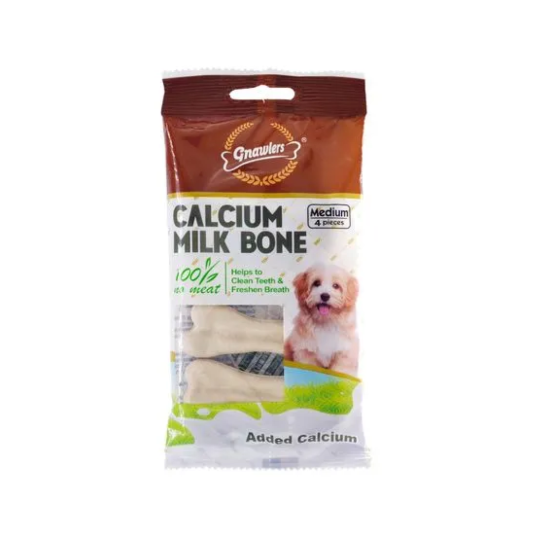 CALCIUM MILK BONE MEDIUM X4 PIECES 90GR