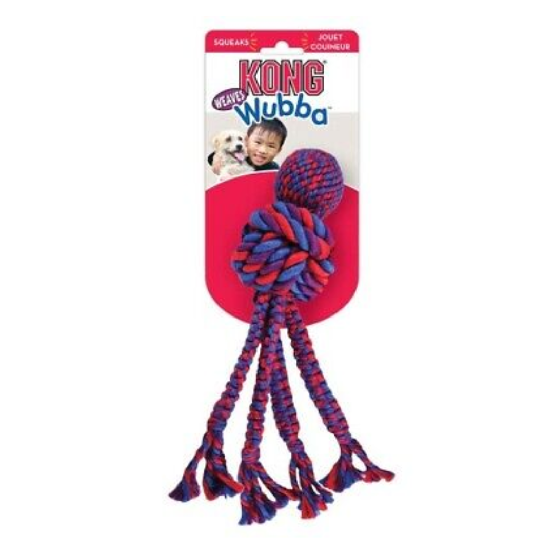 KONG WUBBA WEAVES WITH ROPE ASSORTED LARGE WVR1