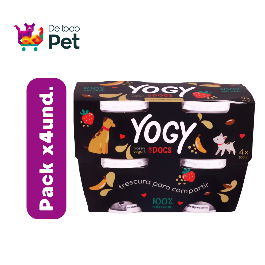 BARKER YOGY FRESA Y PLATANO PACK X4