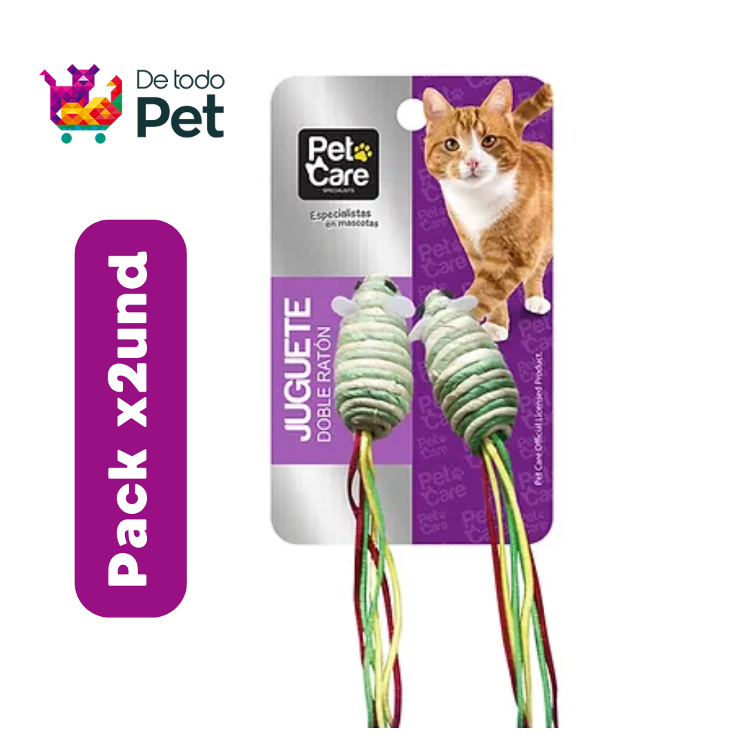 PET CARE JUGUETE DOBLE RATON PARA GATO