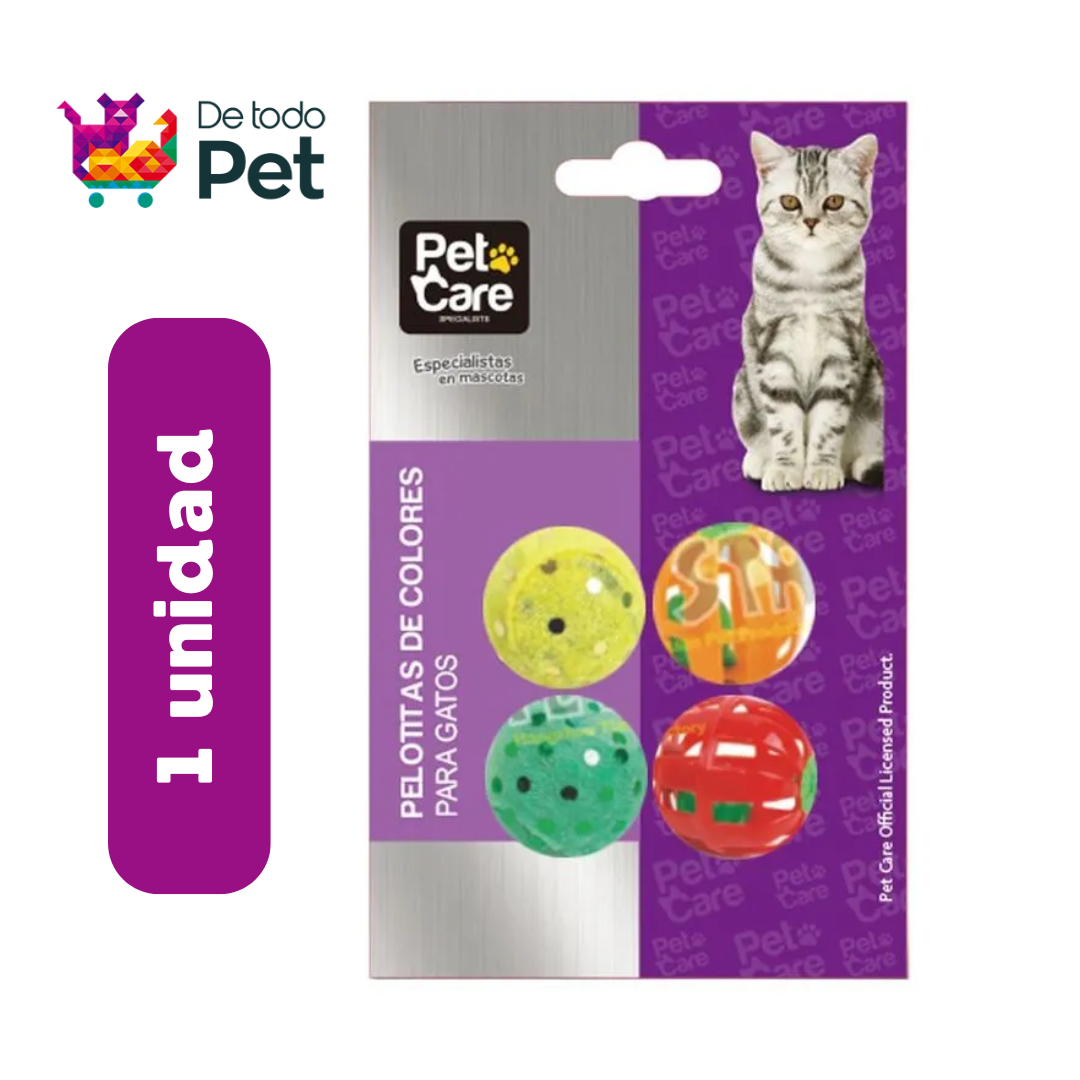 PET CARE JUGUETE PARA GATO PELOTITAS DE COLORES