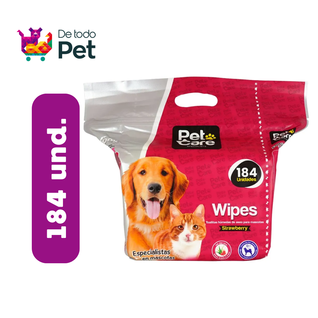 PET CARE TOALLAS HUMEDAS FRESA