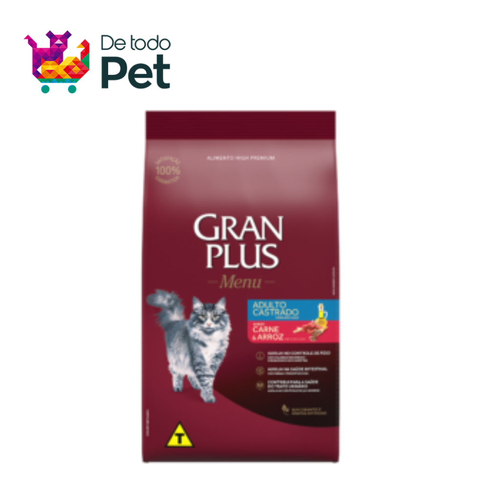 GRAN PLUS GATO ADULTO CASTRADO (Carne & arroz)