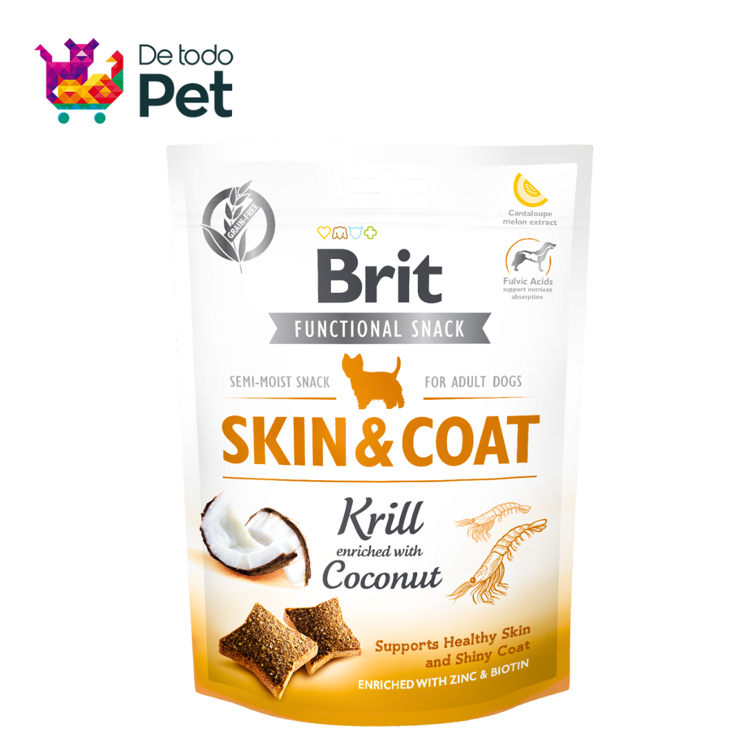 BRIT FUNCTIONAL SNACK SKIN AND COAT KRILL Y COCO