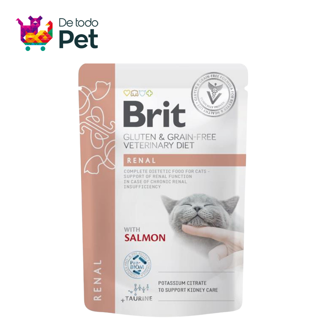 BRIT VET DIETS CAT POUCH FILLETS IN GRAVY RENAL